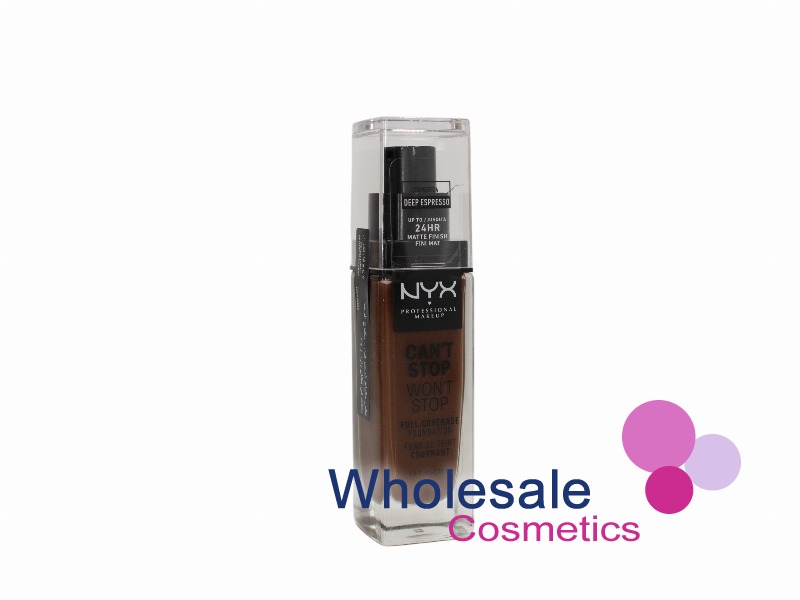 6 x NYX Professional Can't Stop Won't Stop Foundation Full Coverage 30ml - 24 DEEP ESPRESSO